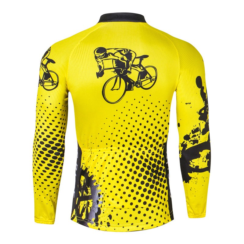 Yellow Long Sleeve Cycling Jersey