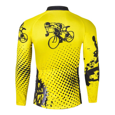 Image of Yellow Long Sleeve Cycling Jersey