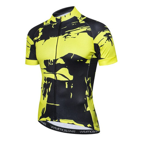 Image of Yellow & Black Cycling Jersey
