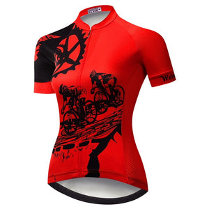 Rider Red Cycling Jersey for Women