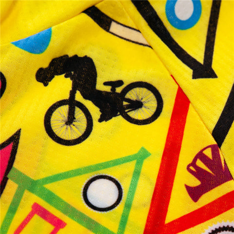 Image of Yellow Skull Cycling Jersey for Women