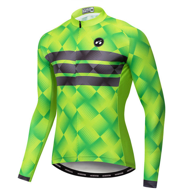 Green  Long Sleeve Cycling Jersey