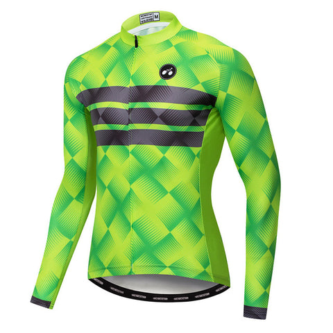 Image of Green  Long Sleeve Cycling Jersey