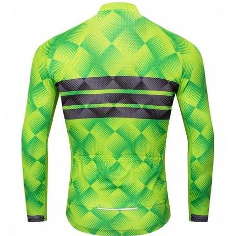 Image of Green  Long Sleeve Cycling Jersey