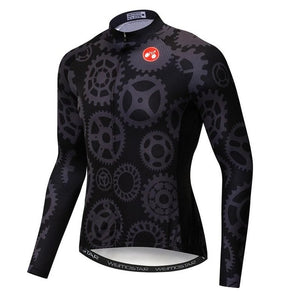 Black Mechanical Long Sleeve Cycling Jersey