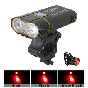 USB Rechargeable Battery Cycling Front Light +Handlebar Mount